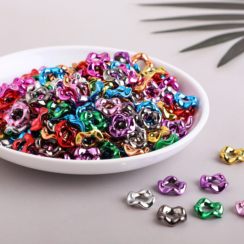 Acrylic Wavy Spacer Beads 16mm Multi Colored 100pcs 15