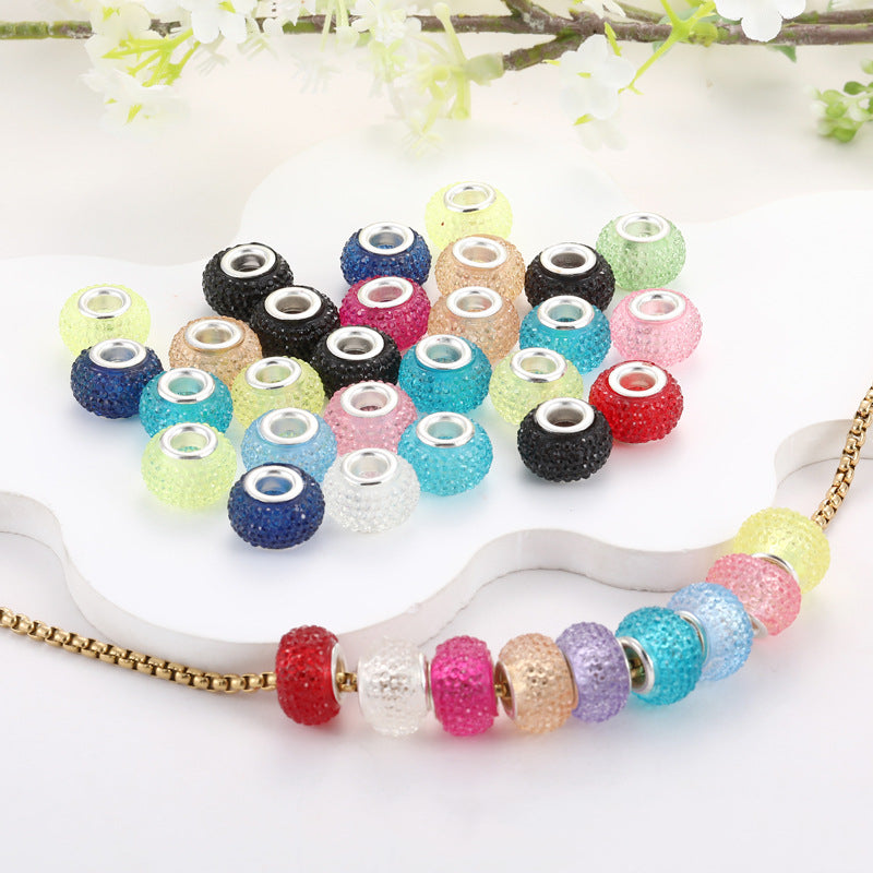 Bayberry Round Resin Beads 14mm Transparent Multicolor 100pcs