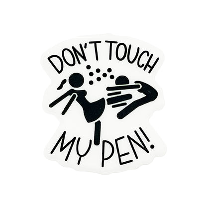 Silicone Focal Beads Dont Touch My Pen Bold Text Illustration 20pcs