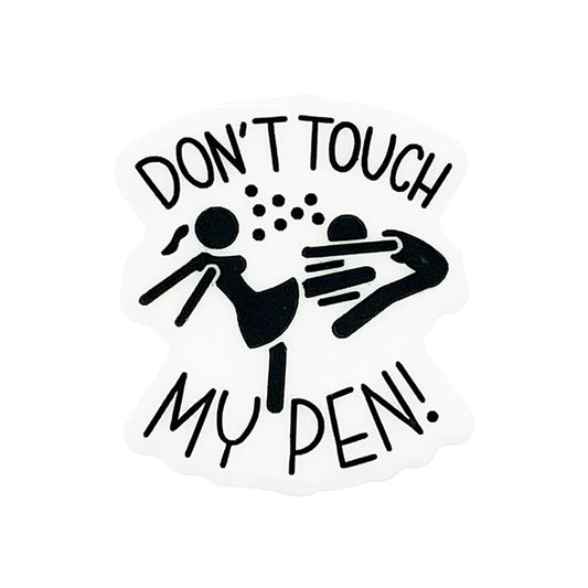Silicone Focal Beads Dont Touch My Pen Bold Text Illustration 20pcs