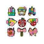 Silicone Focal Beads Teaching Learning Glow In The Dark School Icons 20pcs