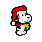Silicone Focal Beads Christmas Snoopy Holding Green Gift 20pcs