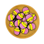 Silicone Focal Beads Easter Chick Front Facing Pastel Polka Dot 20pcs 2