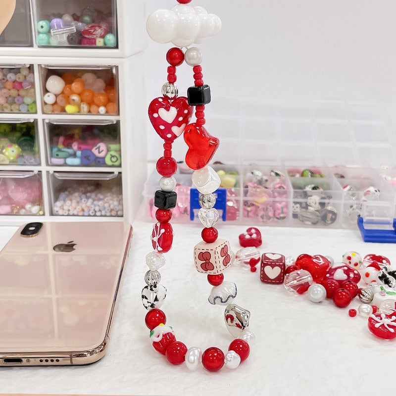 Heart Flower Square Acrylic Beads 14mm Colorful Pattern 10pcs 4
