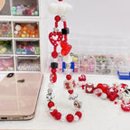 Heart Flower Square Acrylic Beads 14mm Colorful Pattern 10pcs 4