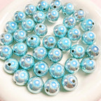 Laser Round Acrylic Beads 16mm Iridescent Glossy Colors 10pcs 3