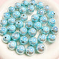 Laser Round Acrylic Beads 16mm Iridescent Glossy Colors 10pcs 3