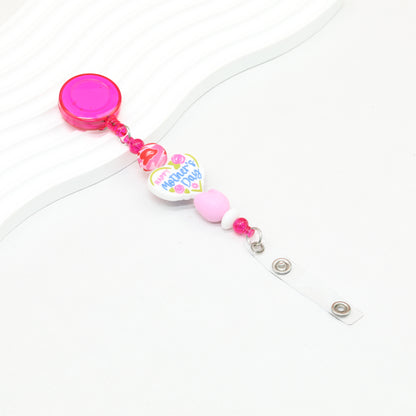 Beadable Badge Reels Retractable ID Keychain Clip