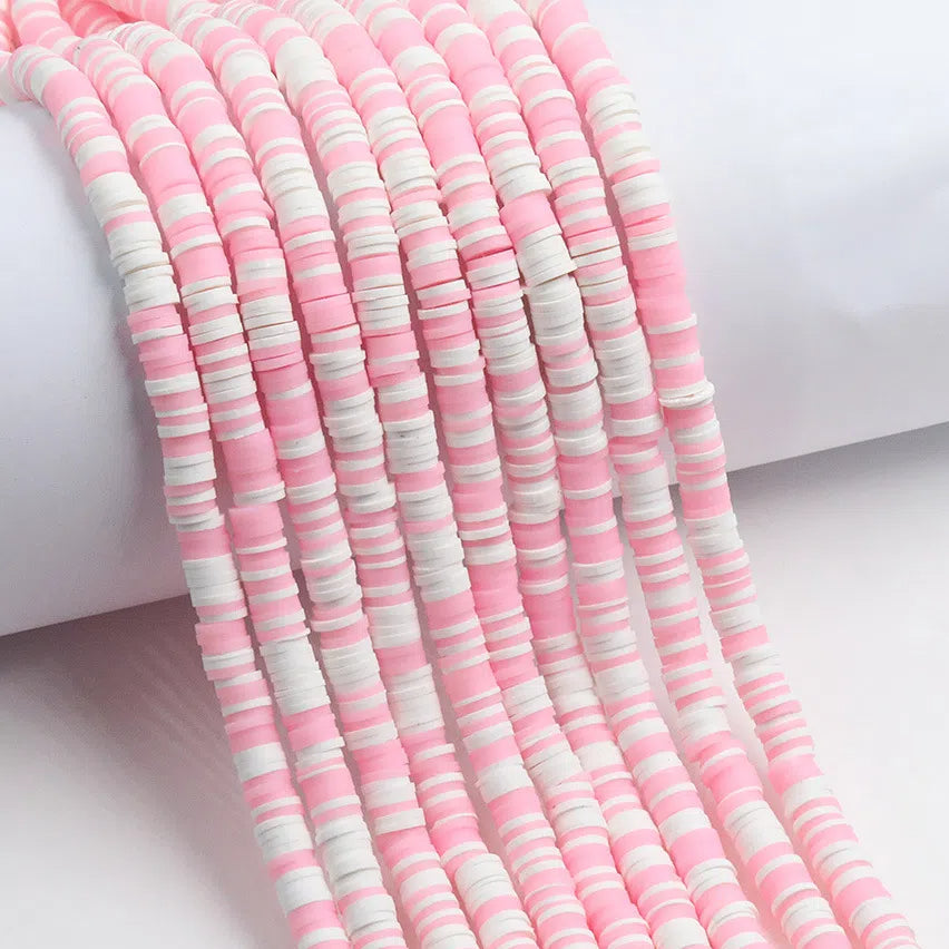 Flat Clay Beads 6mm Colorful Mixed Polymer Spacer 10strands 15