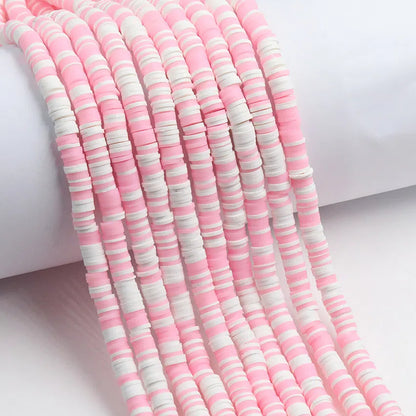 Flat Clay Beads 6mm Colorful Mixed Polymer Spacer 10strands 15