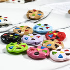 Painted Cookies Acrylic Beads 25mm Colorful Baking Design 50pcs 4