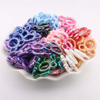 Deep UV Color Plated Solid Color Mickey Ring Head Acrylic Beads 2pcs 4
