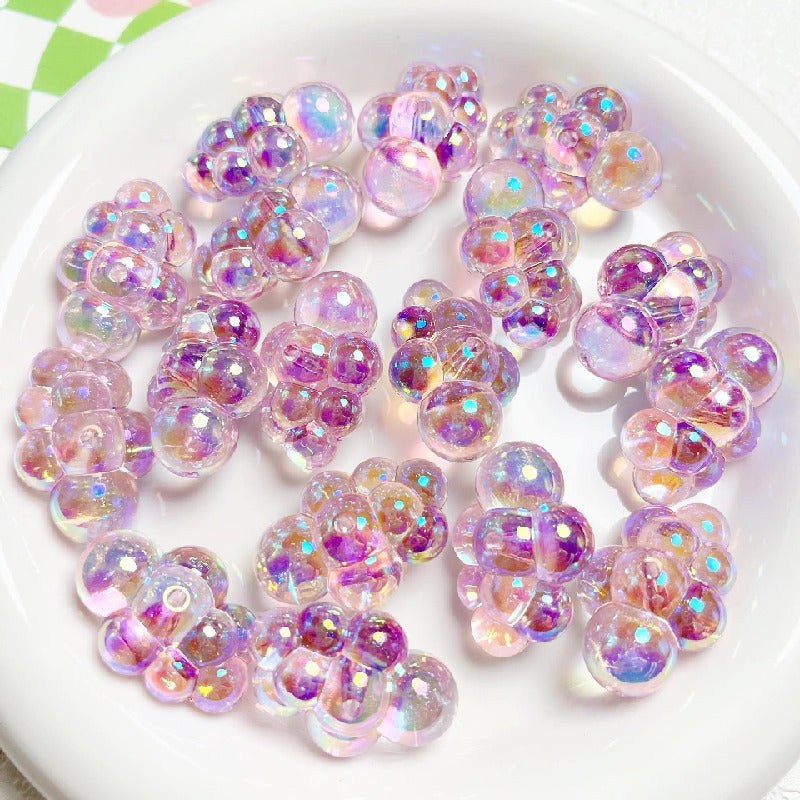 UV Finish Cloud Acrylic Beads 22x32mm Transparent Pastel 10pcs 3