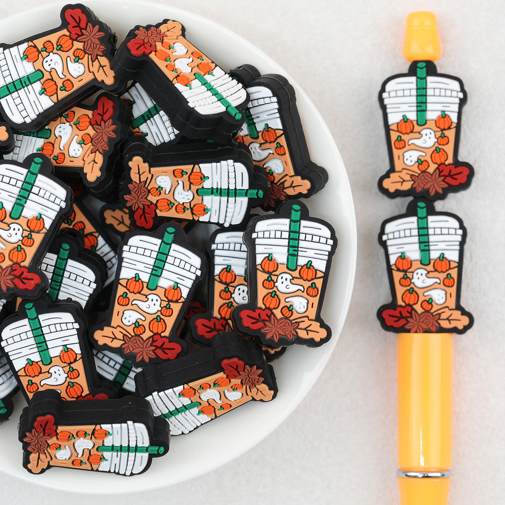 Halloween Thanksgiving Pumpkin Drink Silicone Focal Beads 20Pcs 