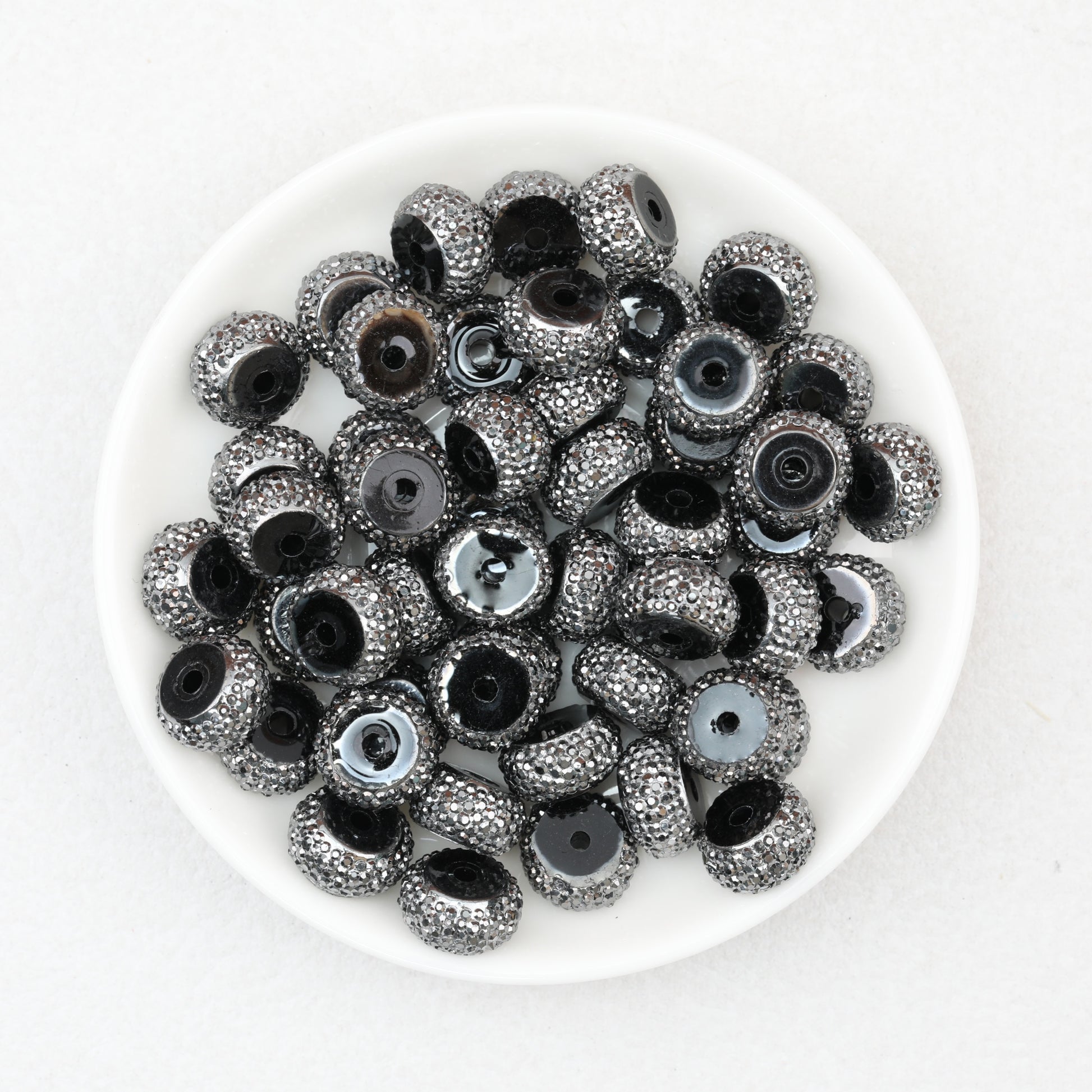Metallic Sugar Textured Resin Round Spacer Beads 12mm 50pcs 2