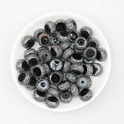 Metallic Sugar Textured Resin Round Spacer Beads 12mm 50pcs 2