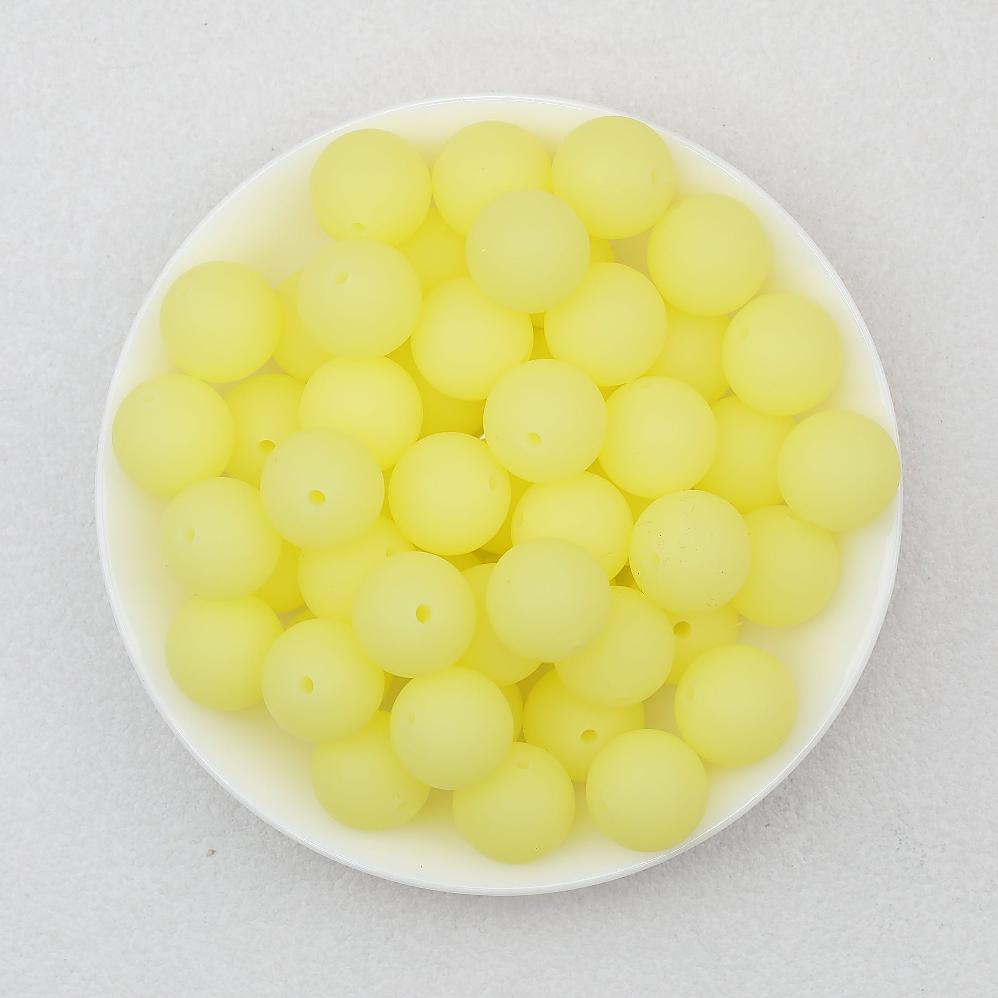 Glow in the Dark 15mm Round Silicone Beads 50pcs - 4 Yellow to Yellow