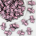 Pink Ballet Shoe Silicone Focal Beads 20 pcs