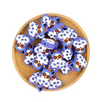 Silicone Focal Beads Halloween Ghost Wearing Purple Hat and Orange Sunglasses 20pcs 3