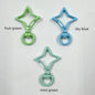 Zinc Alloy Colorful Four Pointed Star Swivel Buckle Keychain Clasps 20pcs 4