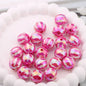 UV Plating Round Acrylic Beads 16mm Watermelon Stripe Printed 20pcs 10