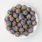 15mm Leopard Pattern Silicone Round Beads 50pcs - Aurora Small Leopard
