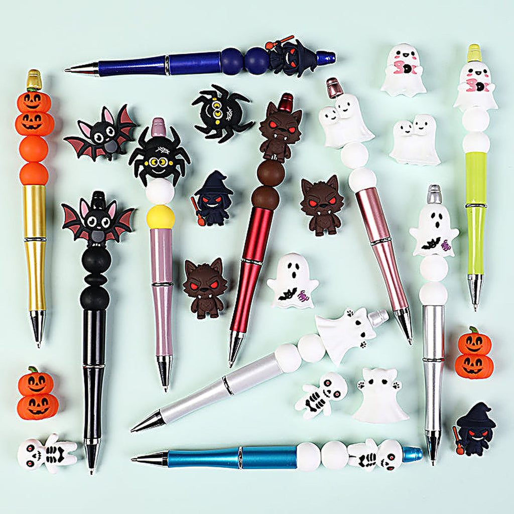 Silicone Halloween 3D Focal Beads Spooky Characters 20pcs