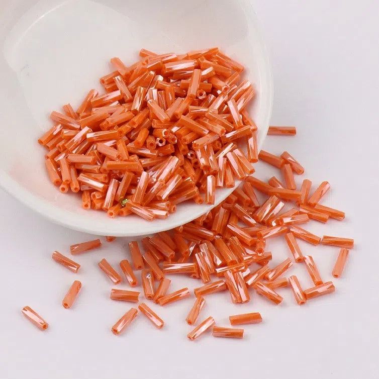Plating Metallic Color Twisted Bugle Glass Beads 6mm 2500pcs 23