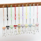 Fancy Crown Tassel Polymer Clay Beads with Rhinestones 23mm 5pcs