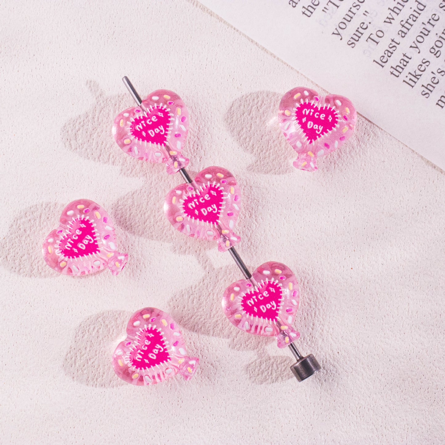 Heart Balloon Acrylic Beads 22mm Decorative 20pcs 7
