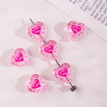Heart Balloon Acrylic Beads 22mm Decorative 20pcs 7