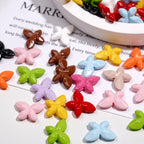 Baking Painted Faceted Butterfly Acrylic Beads 10mm Glossy Rainbow 50pcs 3