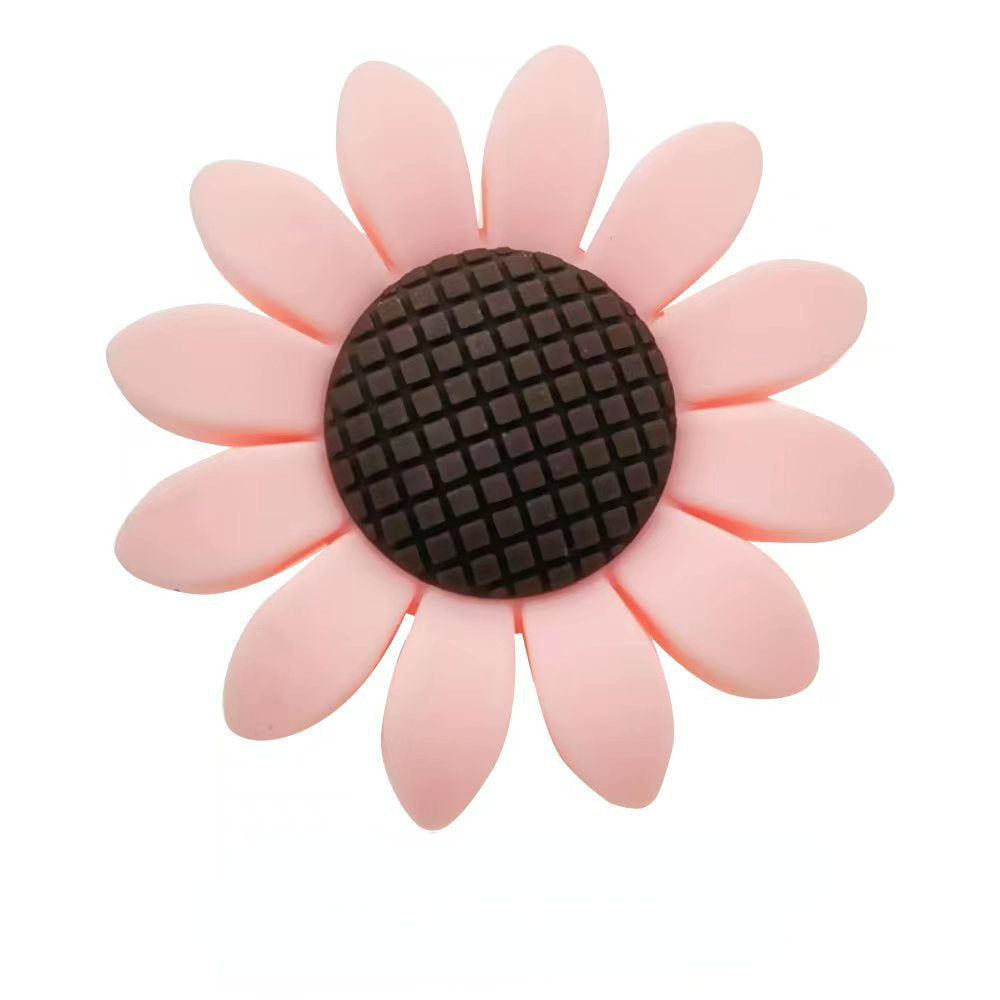 Silicone Focal Beads Sunflower Soft Petal Detailed Center 10pcs 7