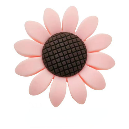 Silicone Focal Beads Sunflower Soft Petal Detailed Center 10pcs 7