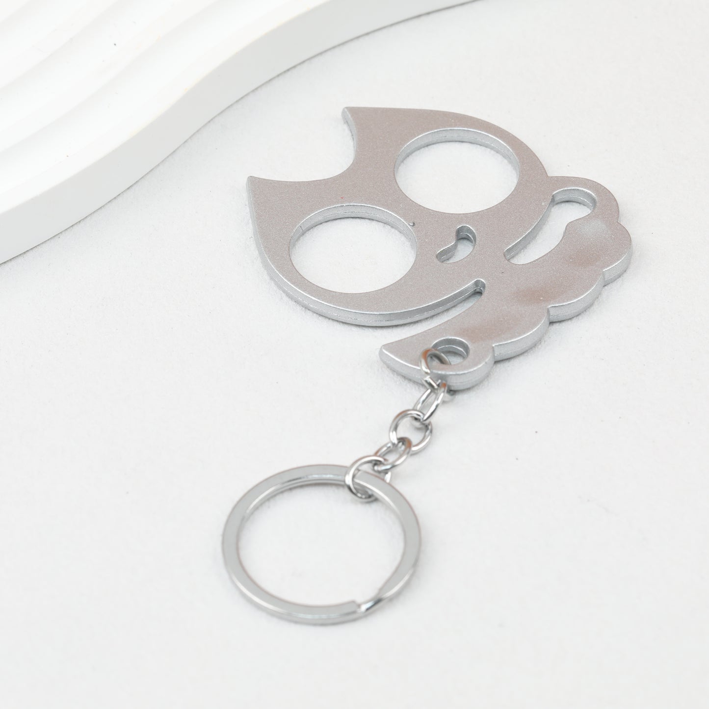 Cat Shaped Self Defense Keychain Survival Finger Clasp Compact