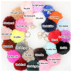 Pom Pom Keychain Fluffy Imitation Rex Rabbit Fur Ball 8cm With Lobster Clasp