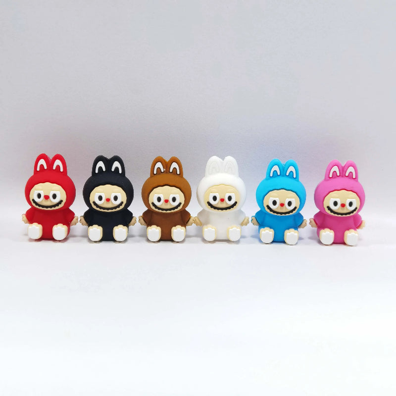 Silicone 3D Focal Beads Bunny Character Sitting Pose 20pcs 2