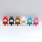 Silicone 3D Focal Beads Bunny Character Sitting Pose 20pcs 2