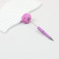 Beadable Pen Plush Pom-pom Colorful Ballpoint - Candy Purple