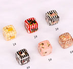 Square Acrylic Beads 14mm Striped Cartoon Puppy Pattern 10pcs 4