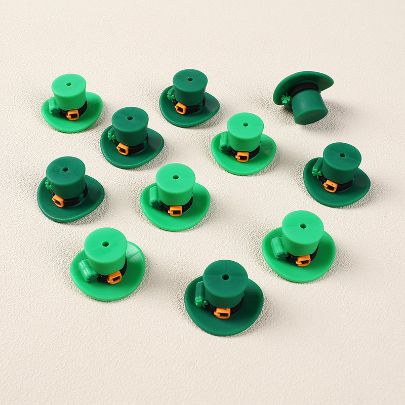 Silicone 3D Focal Beads St Patrick Day Lucky Cap With Shamrock Buckle 4