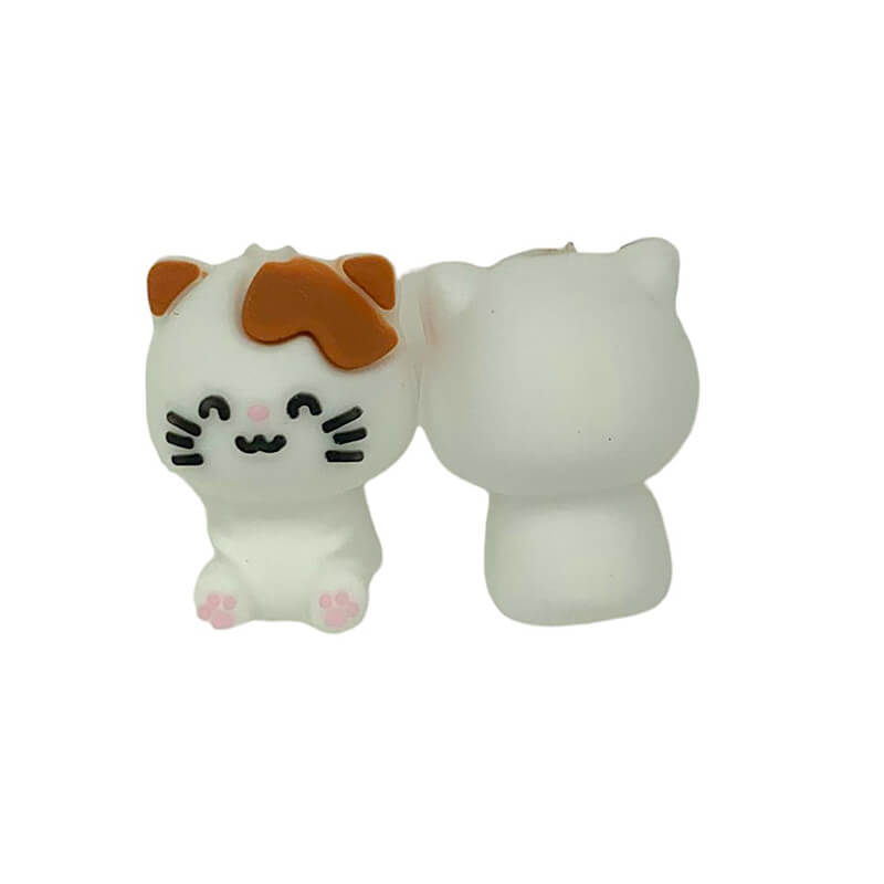 Silicone 3D Focal Beads Kitten Cat Rosy Paws Smiling Face