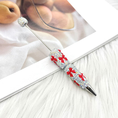 Beadable Pen with Rhinestone Bow Decoration 10