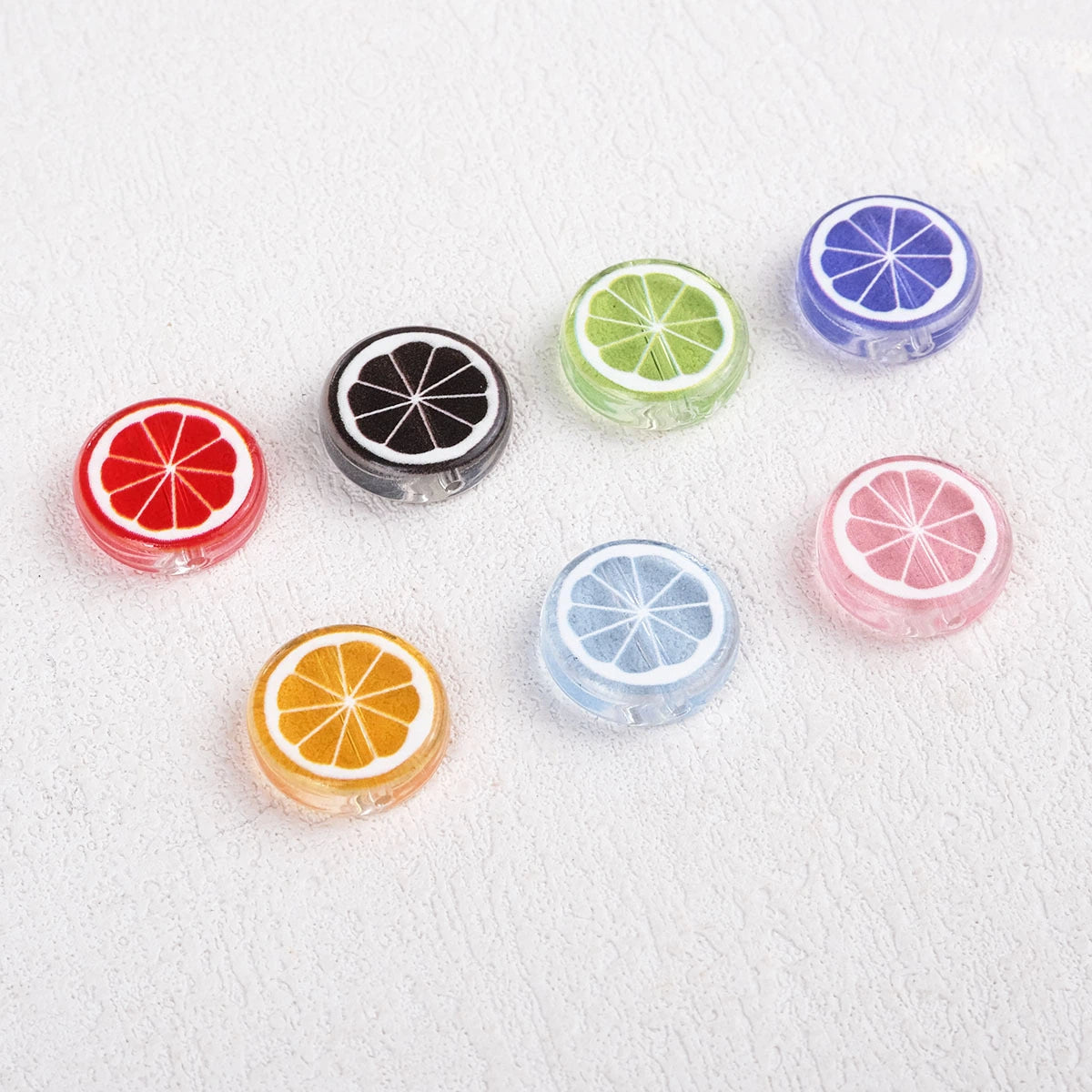 Colorful 14mm Round Acrylic Lemon Slice Beads 50pcs 3