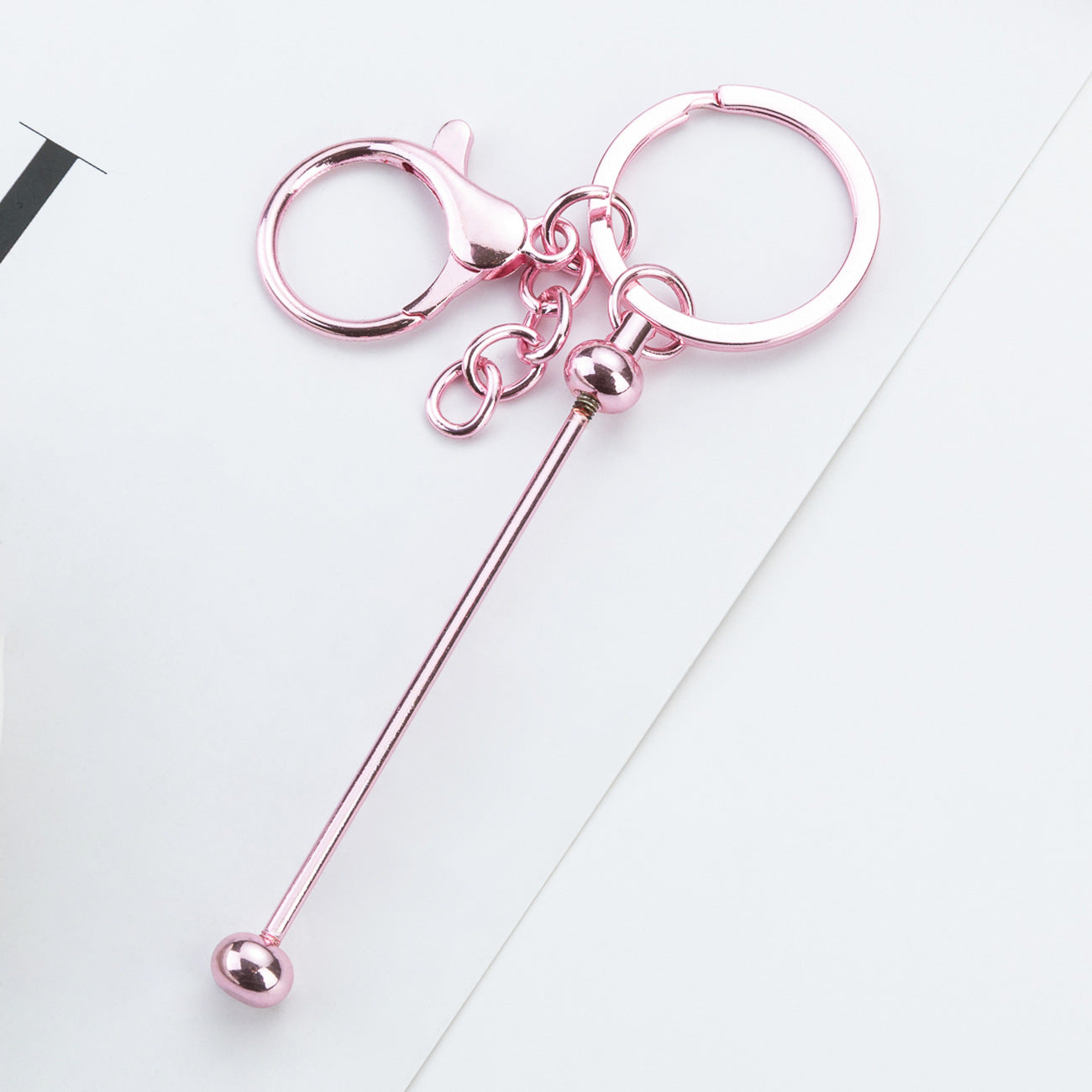 Beadable UV Plating DIY Metal Keychain