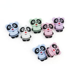 Silicone Focal Beads Panda Pastel Colors Expressions 10pcs