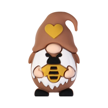 Silicone 3D Focal Beads Spring Dwarf Holding Bee Heart 20pcs 14