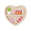 Silicone Focal Beads Heart Shaped Double Sided Bookshelf 20pcs 11