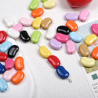 Painted Pea Acrylic Beads 15mm Glossy Jelly Bean Style 50pcs 4