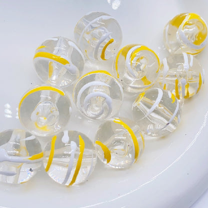 Hand Painted Wind Chimes Acrylic Beads 16mm Transparent Colorful 10pcs 8